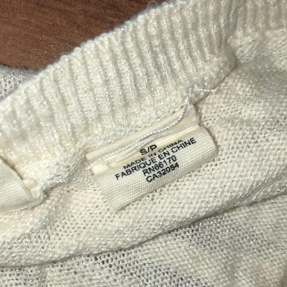 Anthropologie Moth High Low Side Split Cream Sweater - Picture 3 of 6